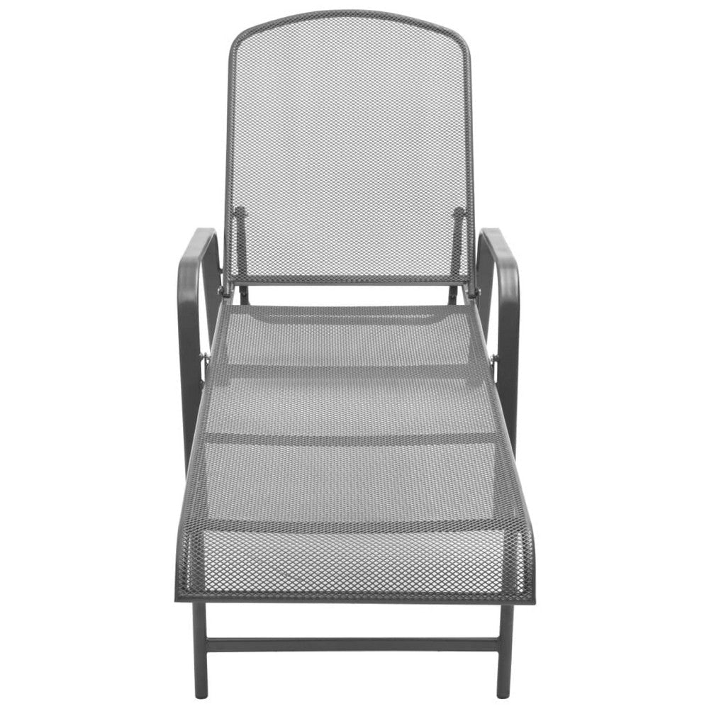 Sun Lounger | Anthracite Gray Steel Frame | Adjustable Backrest | 72’’ BM339762