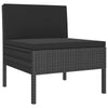 Penny 3pc Outdoor Corner Sofa Set | 2 Middle Seats | Black Faux Rattan BM339764