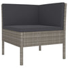 Penny 3pc Outdoor Corner Sofa Set | 2 Middle Seats | Gray Faux Rattan BM339765