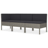 Penny 3pc Outdoor Corner Sofa Set | 2 Middle Seats | Gray Faux Rattan BM339765