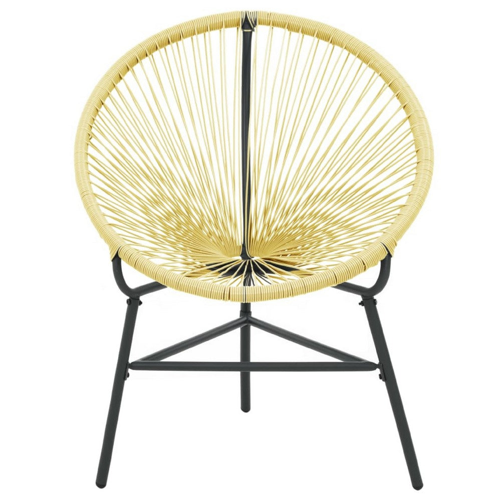 Jackie Outdoor Acapulco Chair | Beige Poly Rattan | Powder Coated Steel BM339766