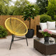 Jackie Outdoor Acapulco Chair | Beige Poly Rattan | Powder Coated Steel BM339766