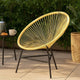 Jackie Outdoor Acapulco Chair | Beige Poly Rattan | Powder Coated Steel BM339766