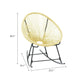 Jackie Rocking Acapulco Chair | Beige Poly Rattan | Powder Coated Steel BM339767