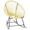 Jackie Rocking Acapulco Chair | Beige Poly Rattan | Powder Coated Steel