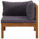 Linzy Outdoor Corner Sofa | Charcoal Gray Polyester | Brown Wood | 27’’ BM339768