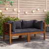 Linzy Outdoor Corner Sofa | Charcoal Gray Polyester | Brown Wood | 27"