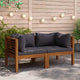 Linzy Outdoor Corner Sofa | Charcoal Gray Polyester | Brown Wood | 27"