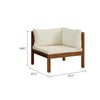 Linzy Outdoor Corner Sofa | Cream Polyester | Brown Acacia Wood | 27’’ BM339770