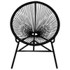 Outdoor Chair | Black Poly Rattan | Powder Coated Steel | Round Shape BM339771