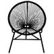 Outdoor Chair | Black Poly Rattan | Powder Coated Steel | Round Shape BM339771