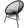 Outdoor Chair | Black Poly Rattan | Powder Coated Steel | Round Shape BM339771