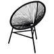 Outdoor Chair | Black Poly Rattan | Powder Coated Steel | Round Shape BM339771