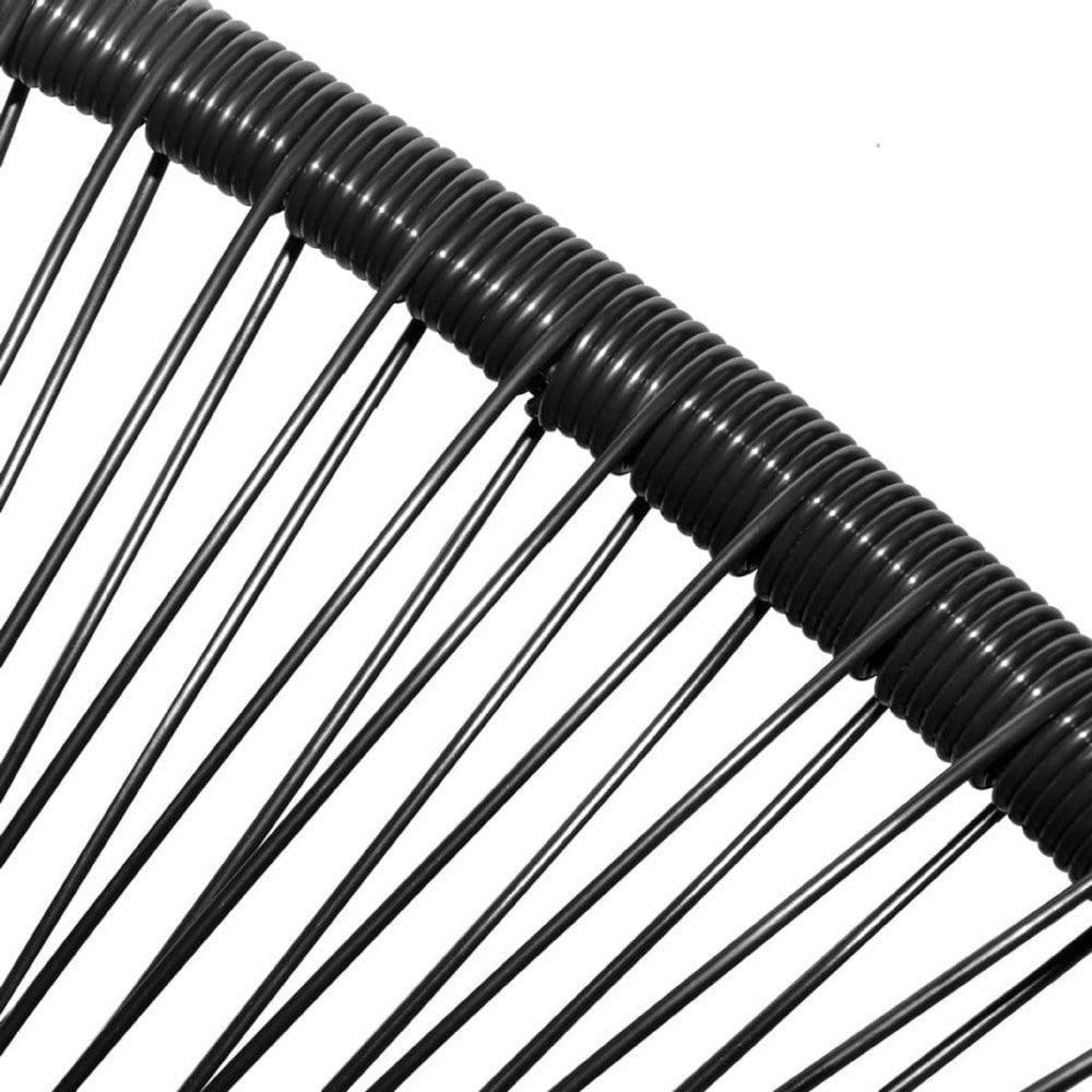 Outdoor Chair | Black Poly Rattan | Powder Coated Steel | Round Shape BM339771