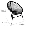 Outdoor Chair | Black Poly Rattan | Powder Coated Steel | Round Shape BM339771