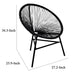 Outdoor Chair | Black Poly Rattan | Powder Coated Steel | Round Shape BM339771