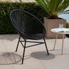 Outdoor Chair | Black Poly Rattan | Powder Coated Steel | Round Shape
