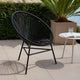 Outdoor Chair | Black Poly Rattan | Powder Coated Steel | Round Shape