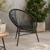 Outdoor Chair | Black Poly Rattan | Powder Coated Steel | Round Shape