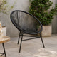 Outdoor Chair | Black Poly Rattan | Powder Coated Steel | Round Shape
