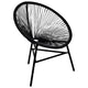 Outdoor Chair | Black Poly Rattan | Powder Coated Steel | Round Shape