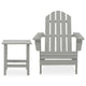 Neena 2pc Outdoor Adirondack Chair & Side Table | Slatted Gray Firwood BM339772