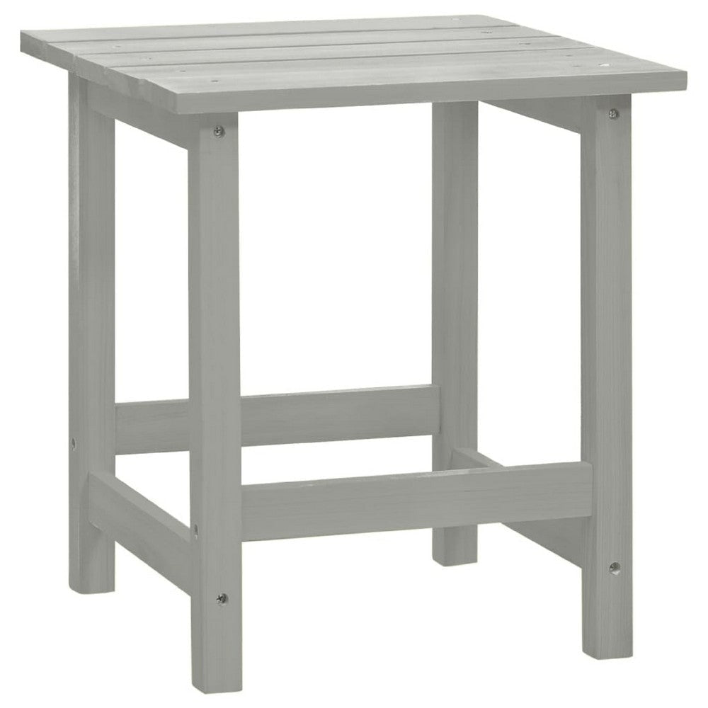Neena 2pc Outdoor Adirondack Chair & Side Table | Slatted Gray Firwood BM339772