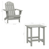 Neena 2pc Outdoor Adirondack Chair & Side Table | Slatted Gray Firwood BM339772