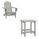 Neena 2pc Outdoor Adirondack Chair & Side Table | Slatted Gray Firwood BM339772