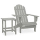 Neena 2pc Outdoor Adirondack Chair & Side Table | Slatted Gray Firwood