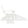 Neena 3pc Outdoor Adirondack Chair Set | White Wood | Table & Ottoman BM339773