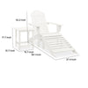 Neena 3pc Outdoor Adirondack Chair Set | White Wood | Table & Ottoman BM339773