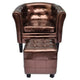 Deina 2pc Armchair & Footstool Set | Brown Faux Leather | Black Wood BM339775