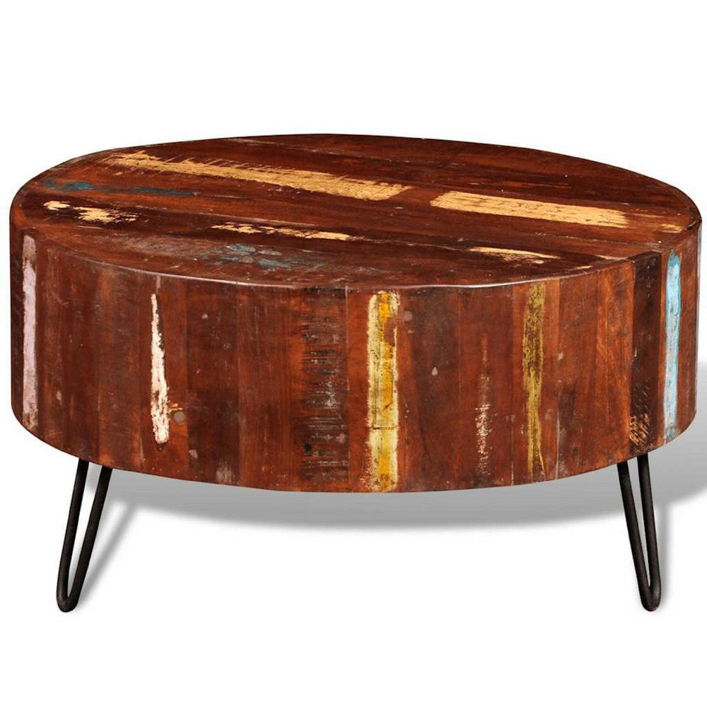 Coffee Table | Handcrafted Colorful Brown Solid Reclaimed Wood | 28’’ BM339776