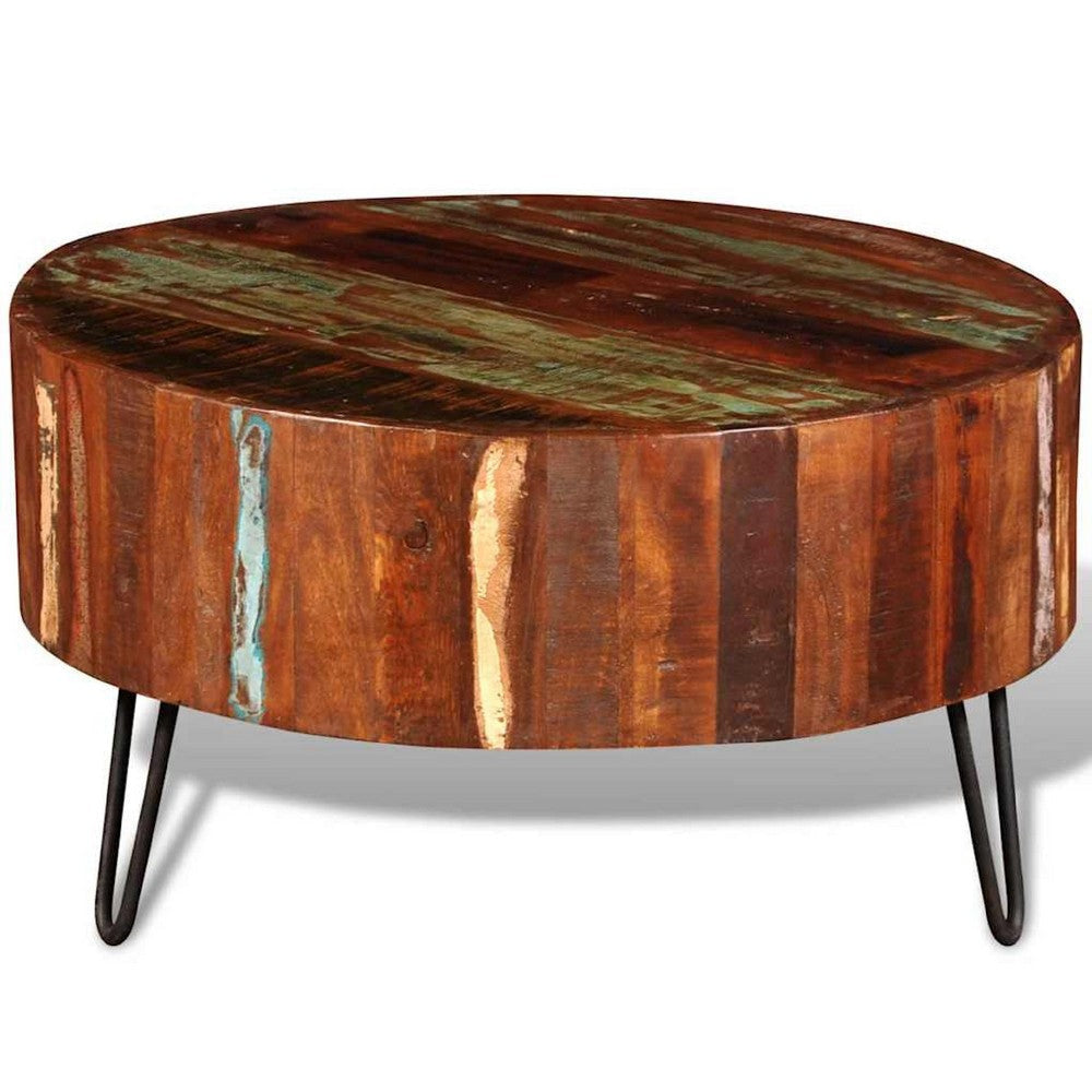 Coffee Table | Handcrafted Colorful Brown Solid Reclaimed Wood | 28’’ BM339776