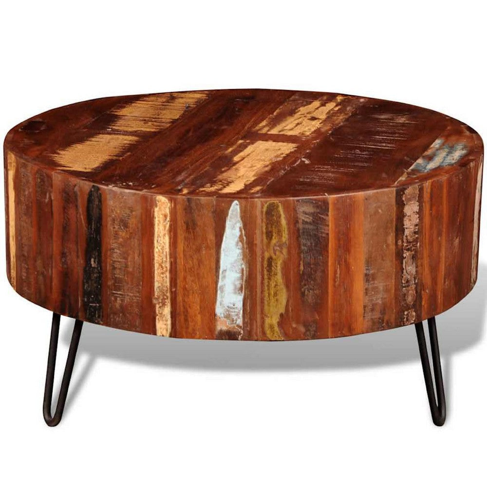 Coffee Table | Handcrafted Colorful Brown Solid Reclaimed Wood | 28’’ BM339776
