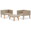 Keina Garden Furniture Set | 2 Chairs & Table | Beige Poly Rattan | Gray BM339777
