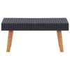 Keina Outdoor Coffee Table | Black Faux Rattan | Brown Wood | Square 28’’ BM339779