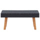 Keina Outdoor Coffee Table | Black Faux Rattan | Brown Wood | Square 28’’ BM339779