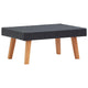 Keina Outdoor Coffee Table | Black Faux Rattan | Brown Wood | Square 28"