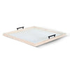Yela Decorative Tray | 27x27’’ Square w Black Handles | Natural Brown