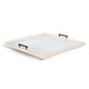 Yela Decorative Tray | 27x27" Square w Black Handles | Natural Brown