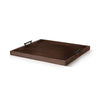 Yela Decorative Tray | 27x27 Square w Black Handles | Dark Brown