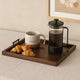 Yela Decorative Tray | 27x27 Square w Black Handles | Dark Brown