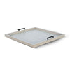 Yela Decorative Tray |27x27 Square w Black Handles | Light Gray