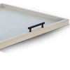 Yela Decorative Tray |27x27 Square w Black Handles | Light Gray