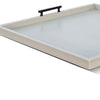 Yela Decorative Tray |27x27 Square w Black Handles | Light Gray