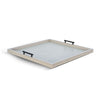 Yela Decorative Tray |27x27 Square w Black Handles | Light Gray