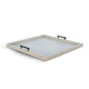 Yela Decorative Tray |27x27 Square w Black Handles | Light Gray