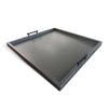 Yela Decorative Tray, 27x27 Square with Black Handles, Urban Bronze